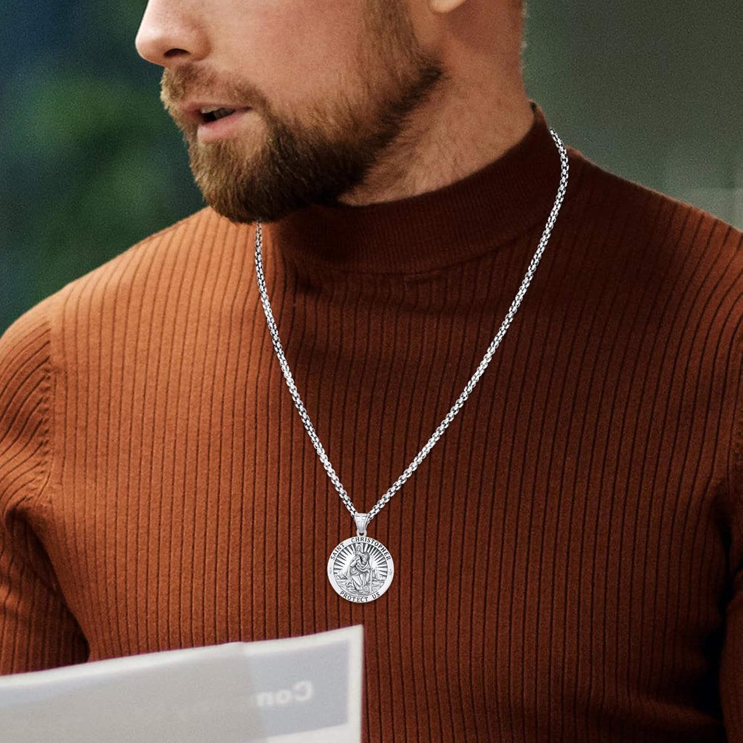 Patron Saint Medals Amulet Necklace 925 Sterling Silver Protection Jewelry for Men Women with 20"/22"+2" Rolo Chain - Image 5