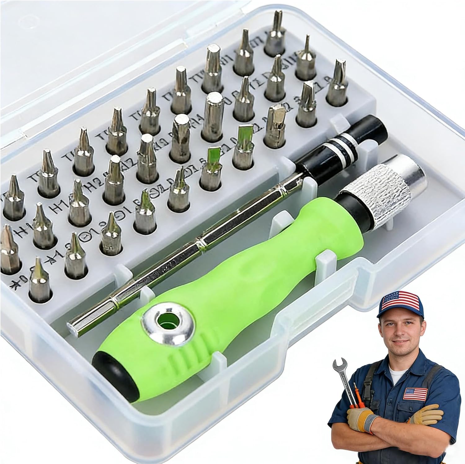 32-in-1 Compact Precision Screwdriver Kit, Multifunctional Home Repair Tool Kit for Phone, Laptop, Computer, Watch, Game Console & Electronics