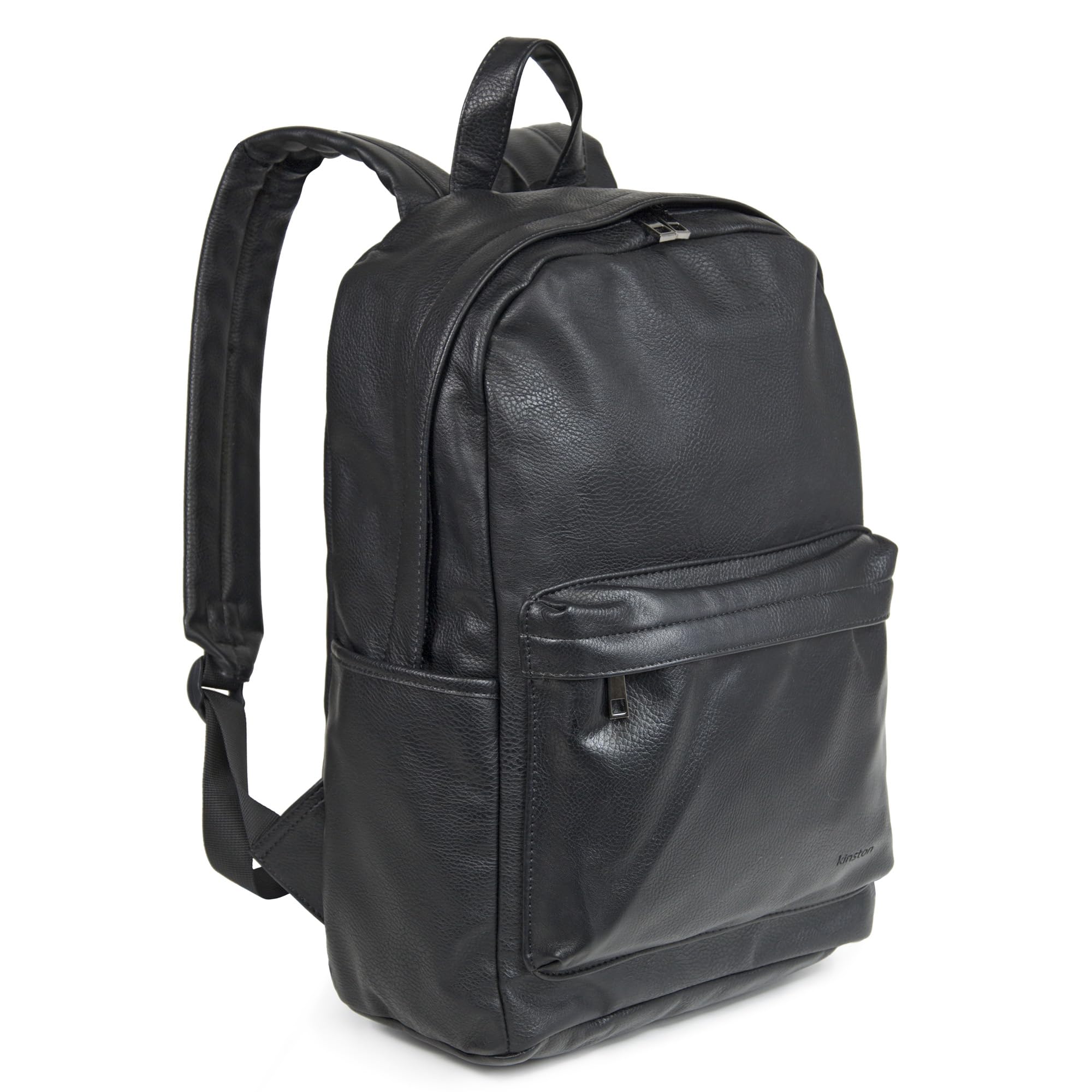 KINSTON - Zaino per Computer in Finta Pelle Vintage per Uomo Urbano (Nero)
