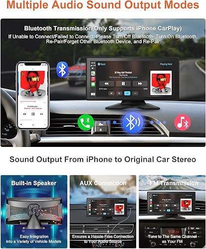 Miniatura 3 de cogamichi Apple Carplay portátil y Android Auto con cámara de respaldo de 1080P, pantalla de coche x10.36 pulgadas HD IPS pantalla táctil Carplay