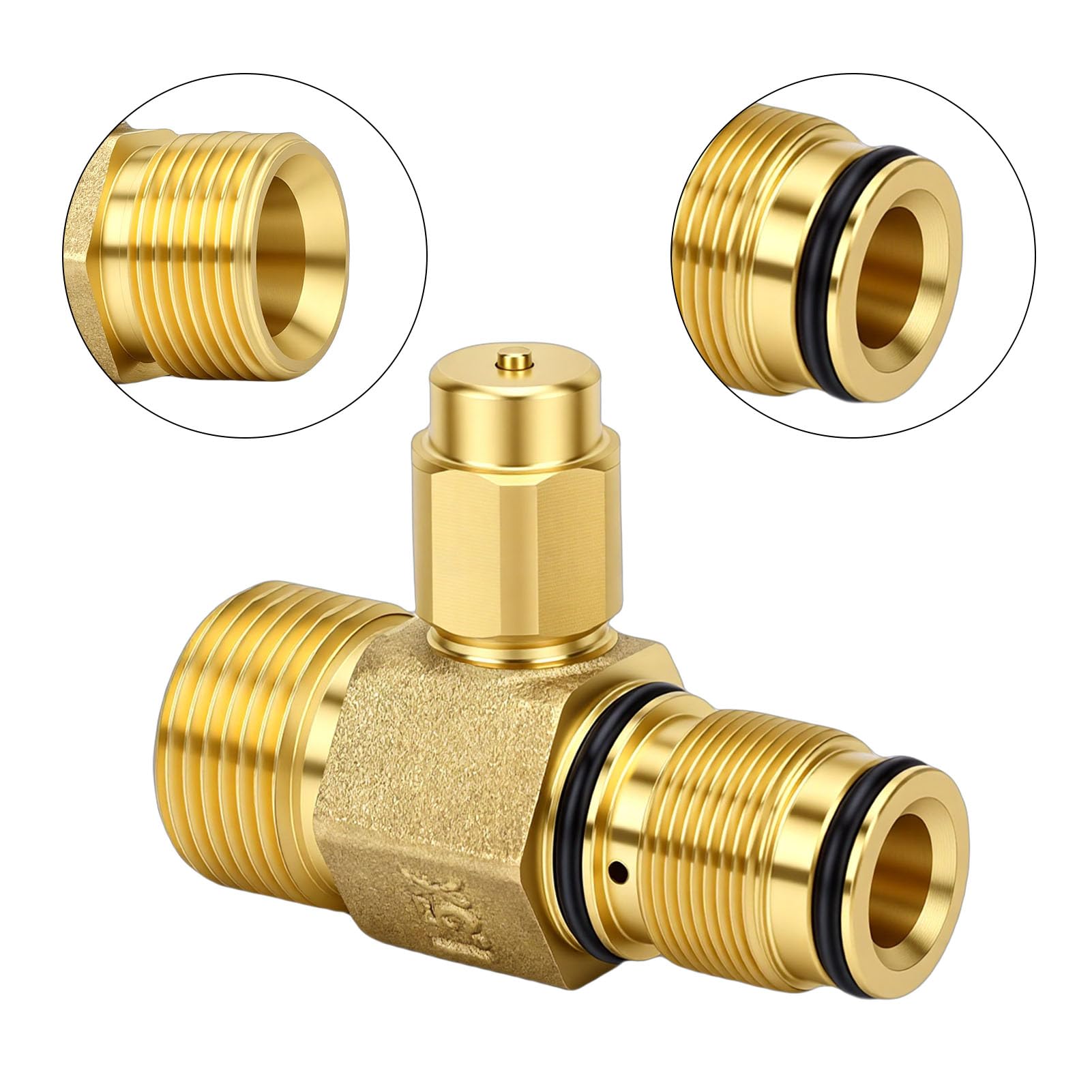 Rengue Raccord de Sortie pour Nettoyeur Haute Pression 7106264, Matériau en Laiton, Vanne Haute Pression pour Modèles C30 C31 C32, Idéal pour Un Nettoyage Intensif