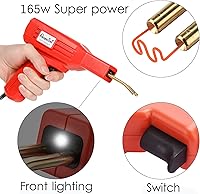 Vista 4 de Kit de soldador de plástico de 165 W, kit de reparación de plástico de grapas en caliente, parachoques de automóvil, esquina exterior/esquina