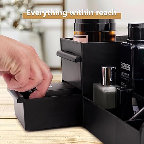 Miniatura 5 de Organizador de maquillaje, caja de almacenamiento de escritorio para cosméticos con cajones transparentes, organizadores de cuidado de la piel para