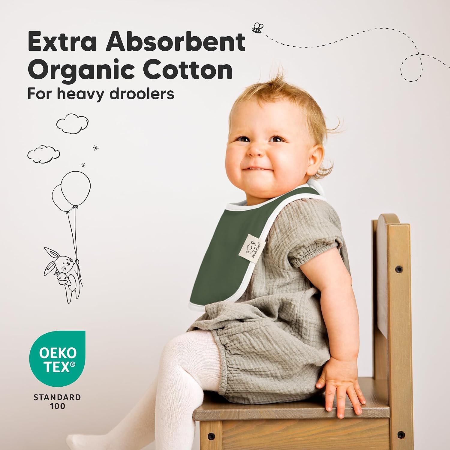 KeaBabies 8-Pack Organic Baby Bibs for Drooling and Teething (Crossroads) image 5