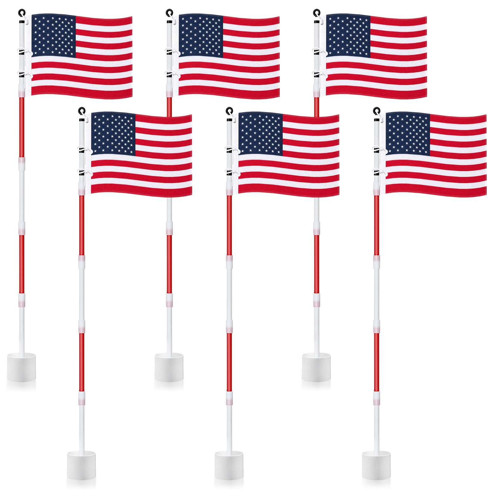 6 Golf Flagstick Set, Putting Green Flags with Hole Cup