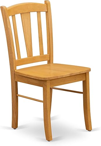 Miniatura 6 de East West Furniture ESDL3-OAK-W - Juego de mesa de cocina de 3 piezas para espacios pequeños que contiene una mesa de comedor redonda con pedestal y