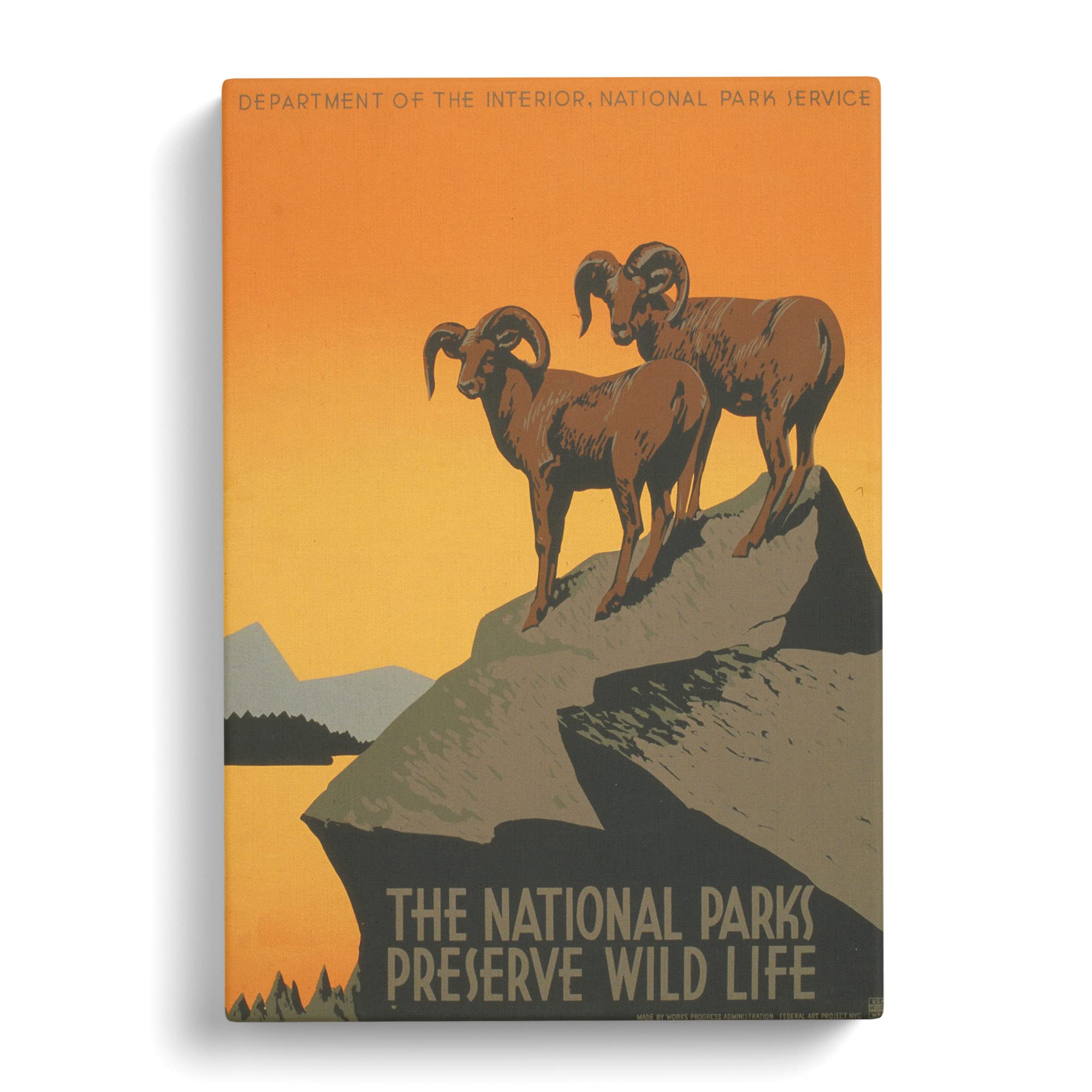 Wpa National Parks Travel Poster Canvas Print, Mixed, 25L x 50W cm - Image 3
