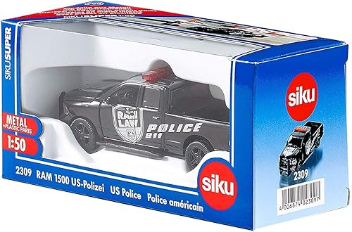 Miniatura 3 de Siku 2309, Dodge Ram 1500 Police Pick-Up, 1:50, Metal/Plástico, Neumáticos extraíbles, Piezas móviles, Negro