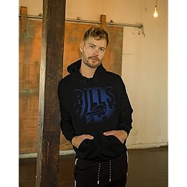 Junk Food Clothing x NFL - Buffalo Bills - Team Spotlight - Unisex Adult Pullover Fleece Hoodie for Men and Women - Size Medium , Black