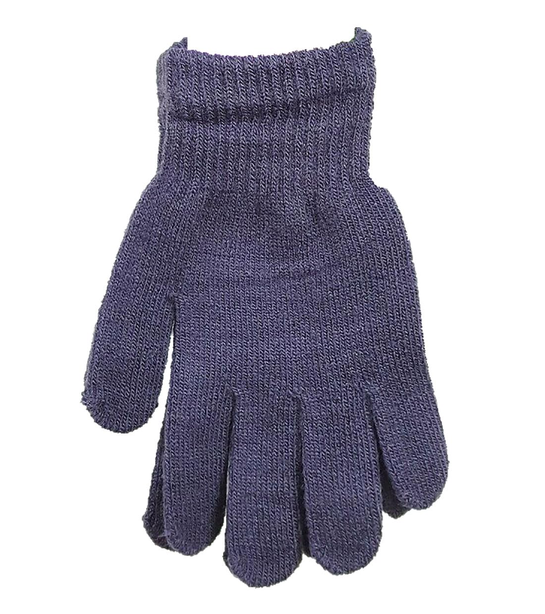 Fairy Trendz Unisex Purple Womens Stretchy Warm Knitted Gloves Mens Elastic Winter Warm Gloves Adults Soft Full Finger Gloves ( One Size)