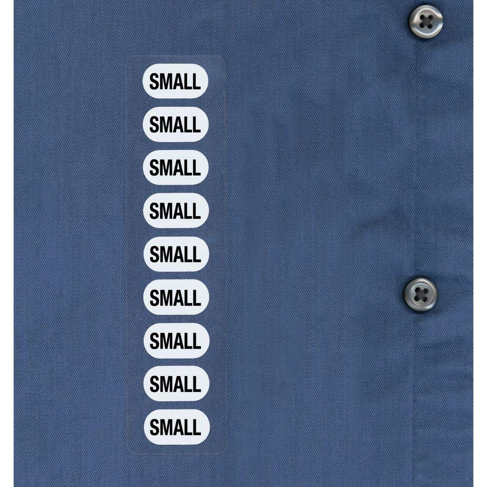 Unisex Small Size Label Case of by SIZEAMATIC – Acetate, Clear, Pack of 250, Model 1145-SMALL