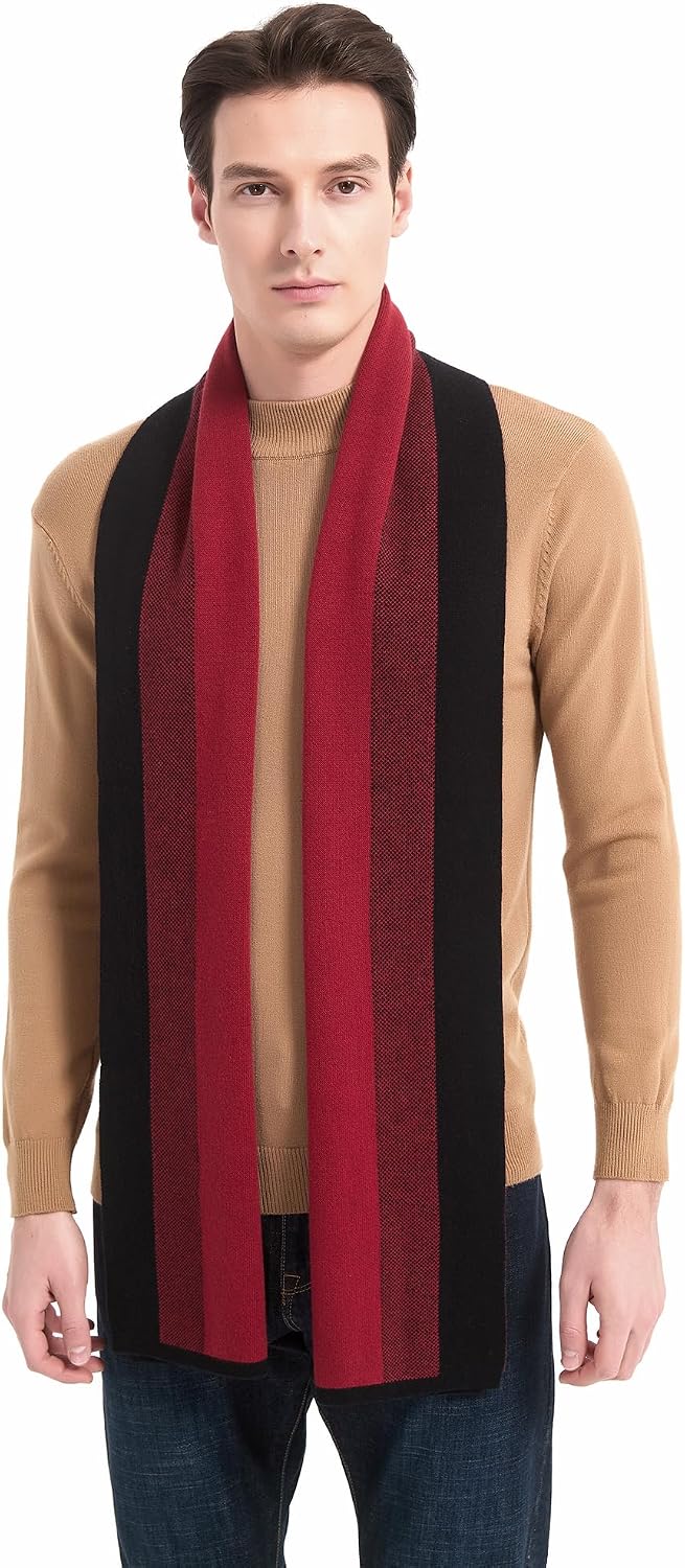 Men Winter Cashmere Scarf Lightweight Soft Warm Scarf for Men - Casual Work Travel Weekend Scarves for Man