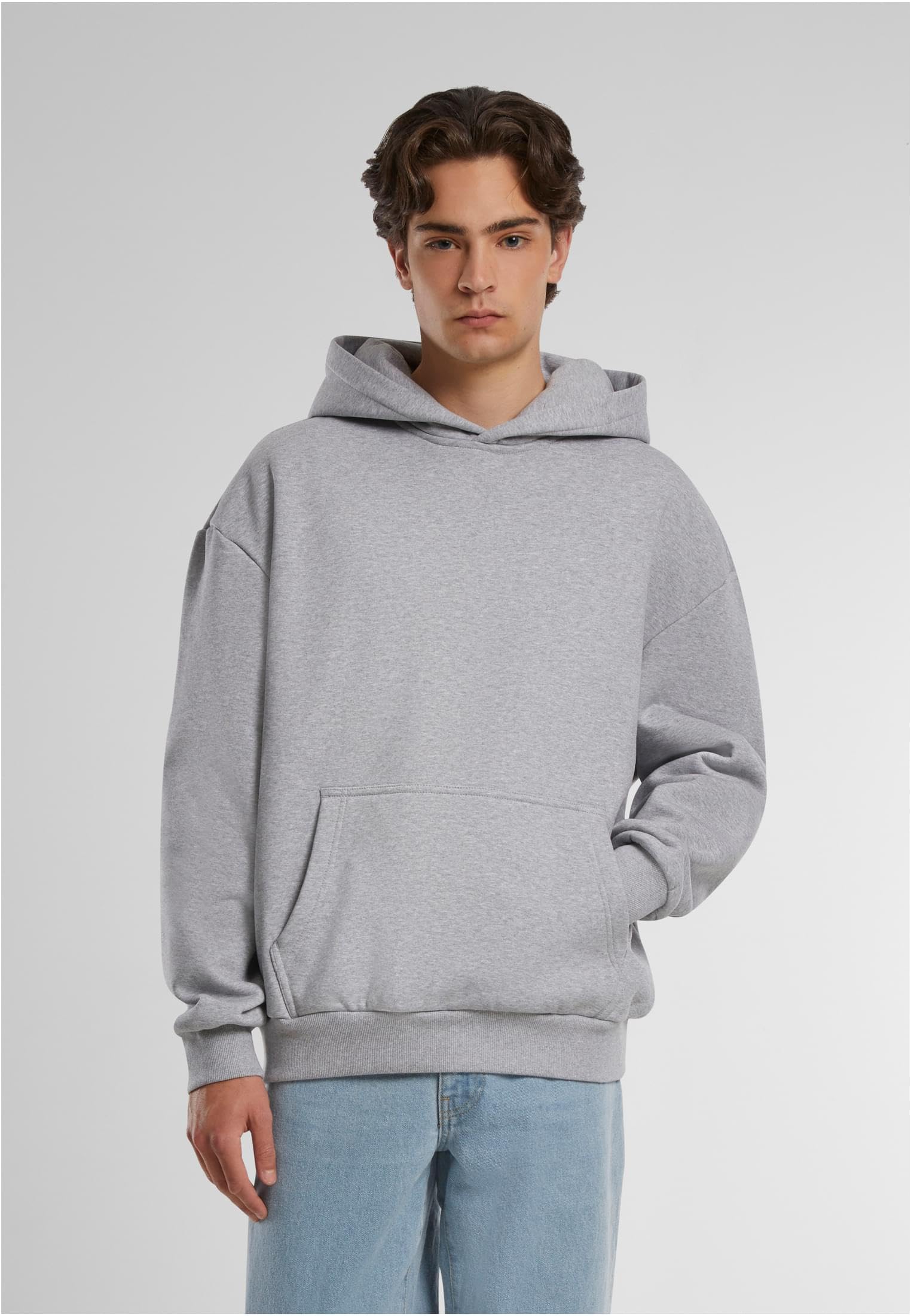 Urban Classics M?ska bluza z kapturem, bardzo ci??ka, oversize, lu?na bluza z kapturem dla m??czyzn, oversized fit, Heathergrey, M