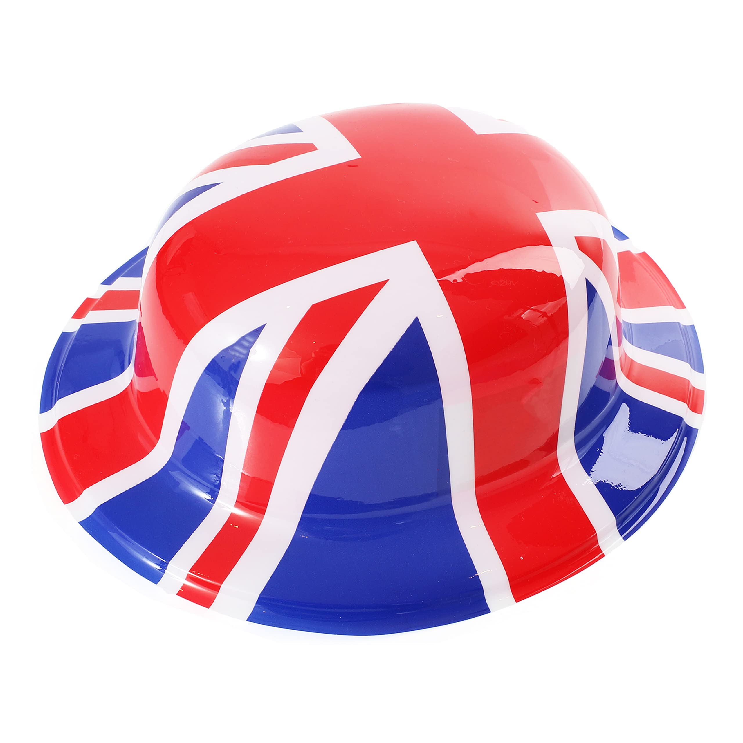 Union Jack Plastic Bowler Hats - Party British Fancy Dress Mens & Ladies - Pack of 24 Ve Day Commonwealth