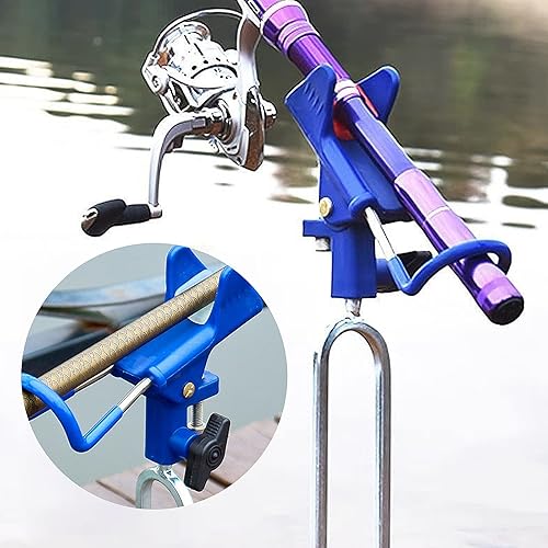 Miniatura 4 de Rod Holder Fishing Pole Holder with Fishing Rod Alarm Bells,Universal Adjustable Gold Fishing Rod Holder Hand and Sea Dual-Purpose Ground Plug