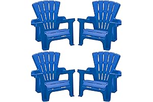 American Plastic Toys Aderonideck Chair Plastic 4-Pack in Blue