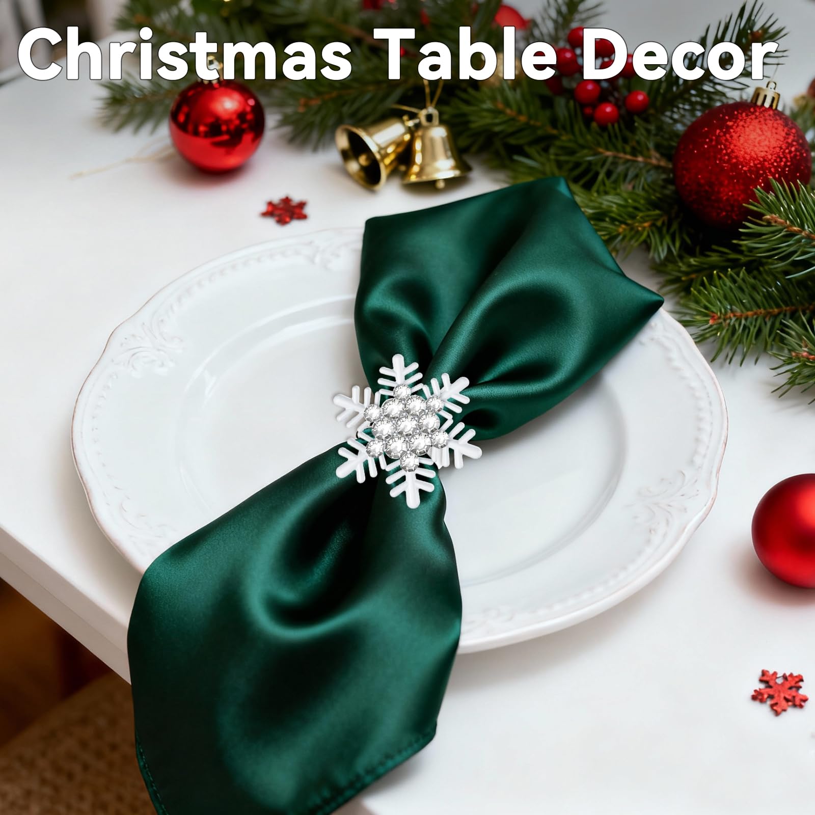 Christmas Snowflake Napkin Rings - Set of 8 -5 Christmas Snowflake Napkin Rings - Set of 8 -5