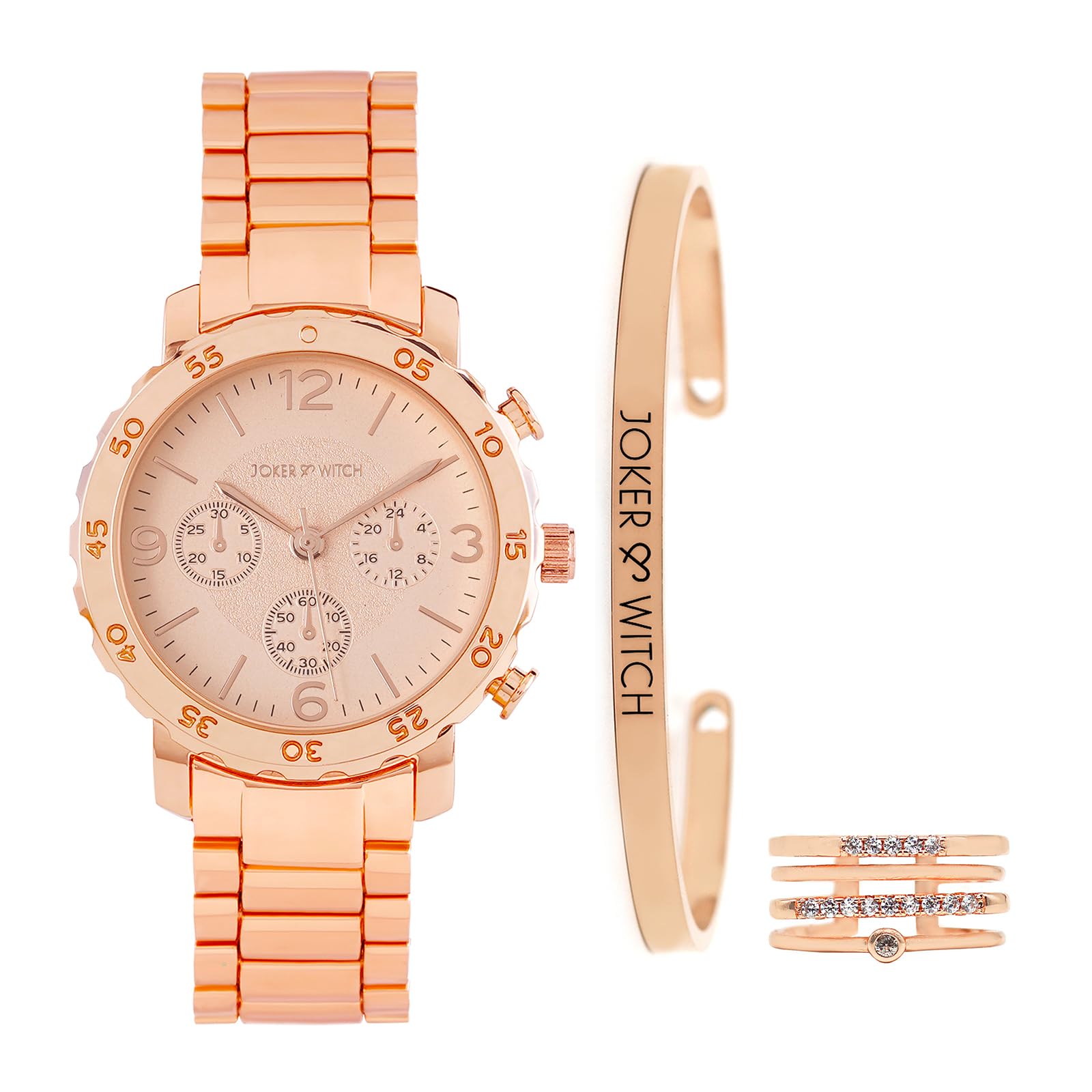 Joker & Witch Stainless Steel Women Gia Love Triangle Analogue Watch Gift Set, Rose Gold Dial, Rose Gold Band (B0CGRBCVPC) Amazon Price History, Amazon Price Tracker