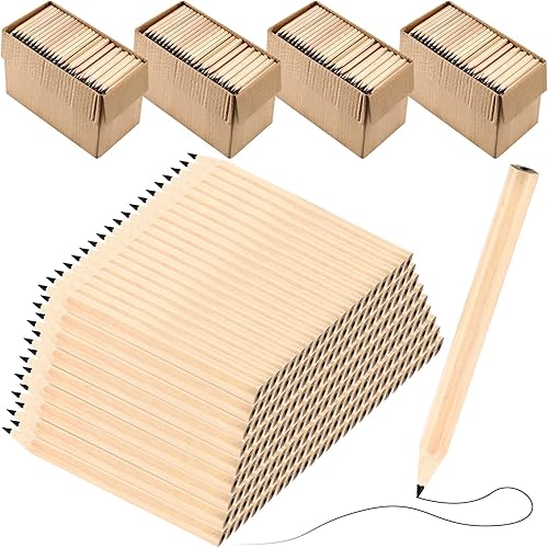 Yexiya Lápices de golf a granel, medios lápices 2 HB 3.5 preafilados de madera amarilla hexagonal para niños, escuela, aula, baby shower, boda,