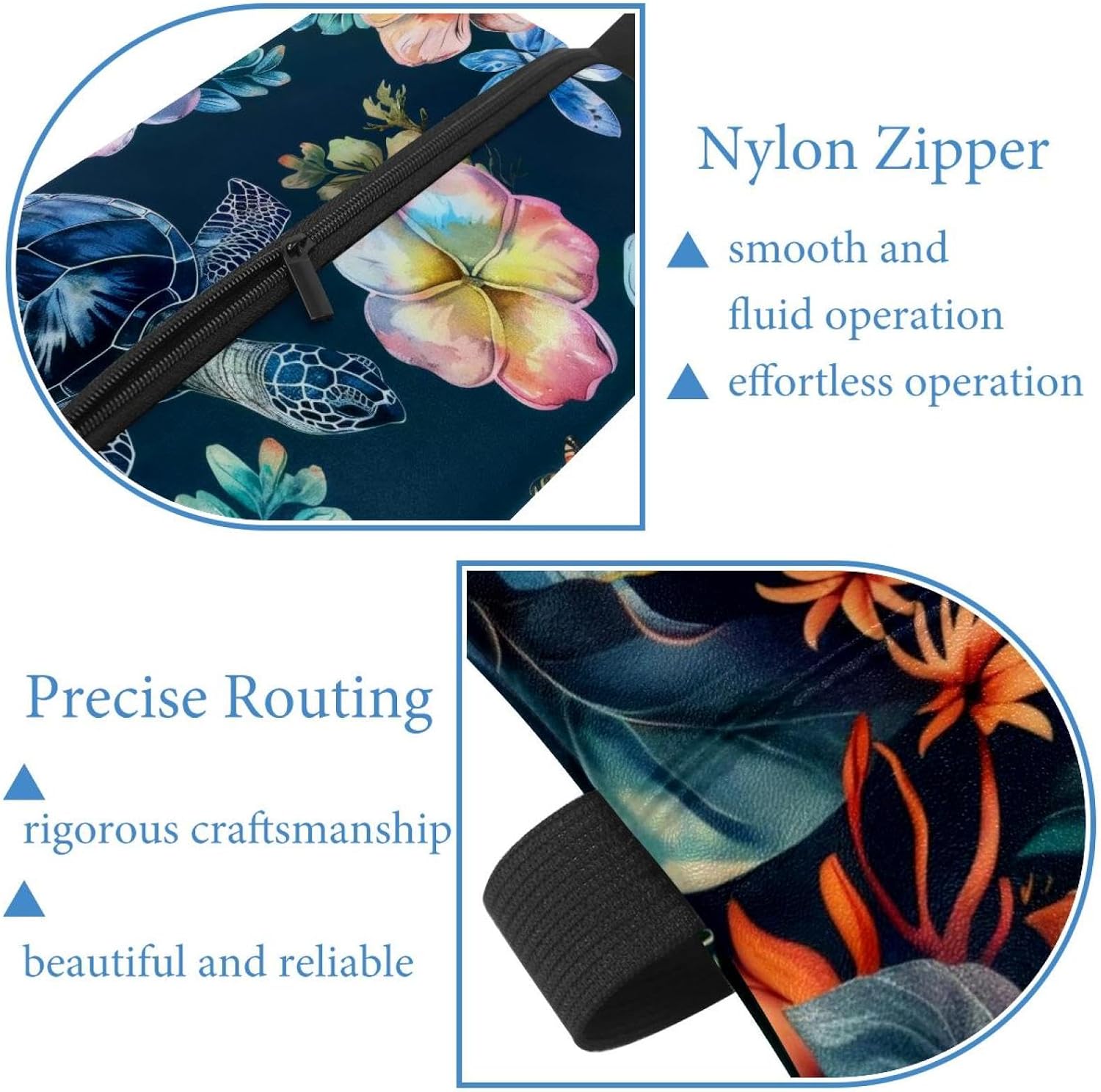 2 Pieces Tissues Purse Pocket Car Tissue Box Holder, Reusable Travel Car Visor Tissue Pouch Zipper Tissue Case for Vehicle Paper Storage (Blue Tortoise Flowers) image 5