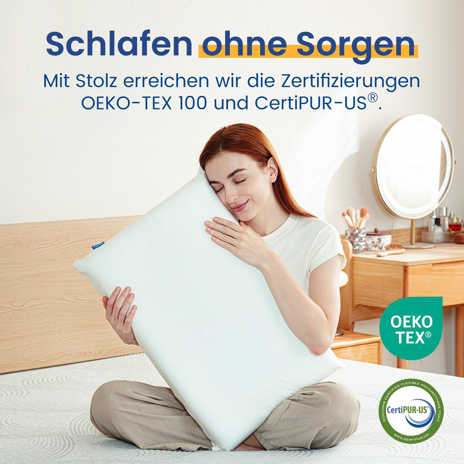 Newentor® Ergonomisches Kissen Höhe variabel Nackenkissen Kopfkissen Weiß | Patentierter Ergonomie-Rasterschnitt Modular konfiguriert, perfekt gestützt