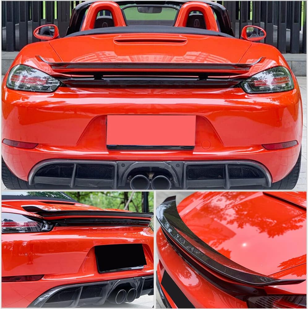 Dry Carbon Fiber Rear Trunk Spoiler Fits for Porsche 718 Boxster GTS Convertible 2-Door 2016-2021 Rear Spoiler Wing Lip Factory Outlet
