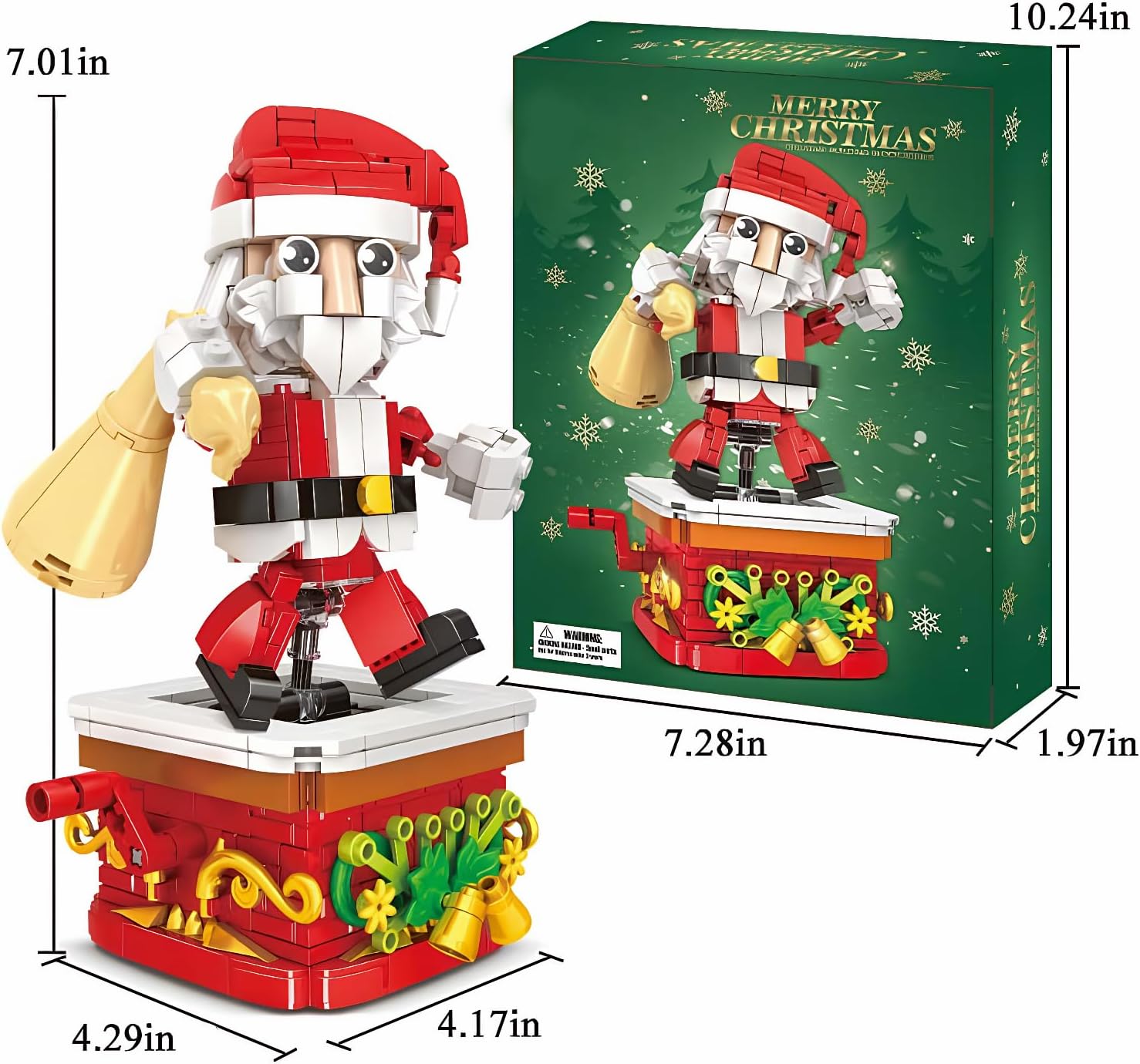 2025 Santa Claus Christmas Building Block Set, Compatible with Lego Chritmas, Xmas Gifts for Adults Teens, Suitable for Christmas Ornaments, Holiday Building Toys for Boys Girls, Ages 14+
