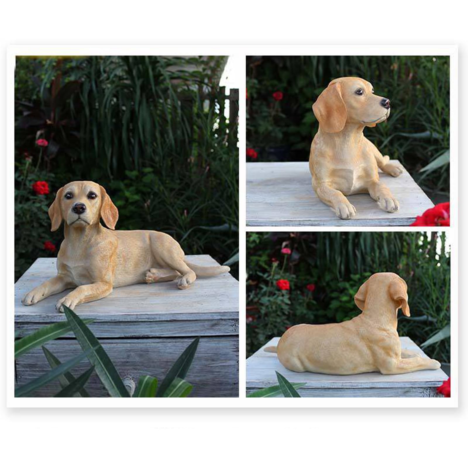 Figura de Labrador para jardín, Escultura de Resina de Perro guardián de simulación, colección Decorativa para Amantes de los Perros, Adornos conmemorativos(