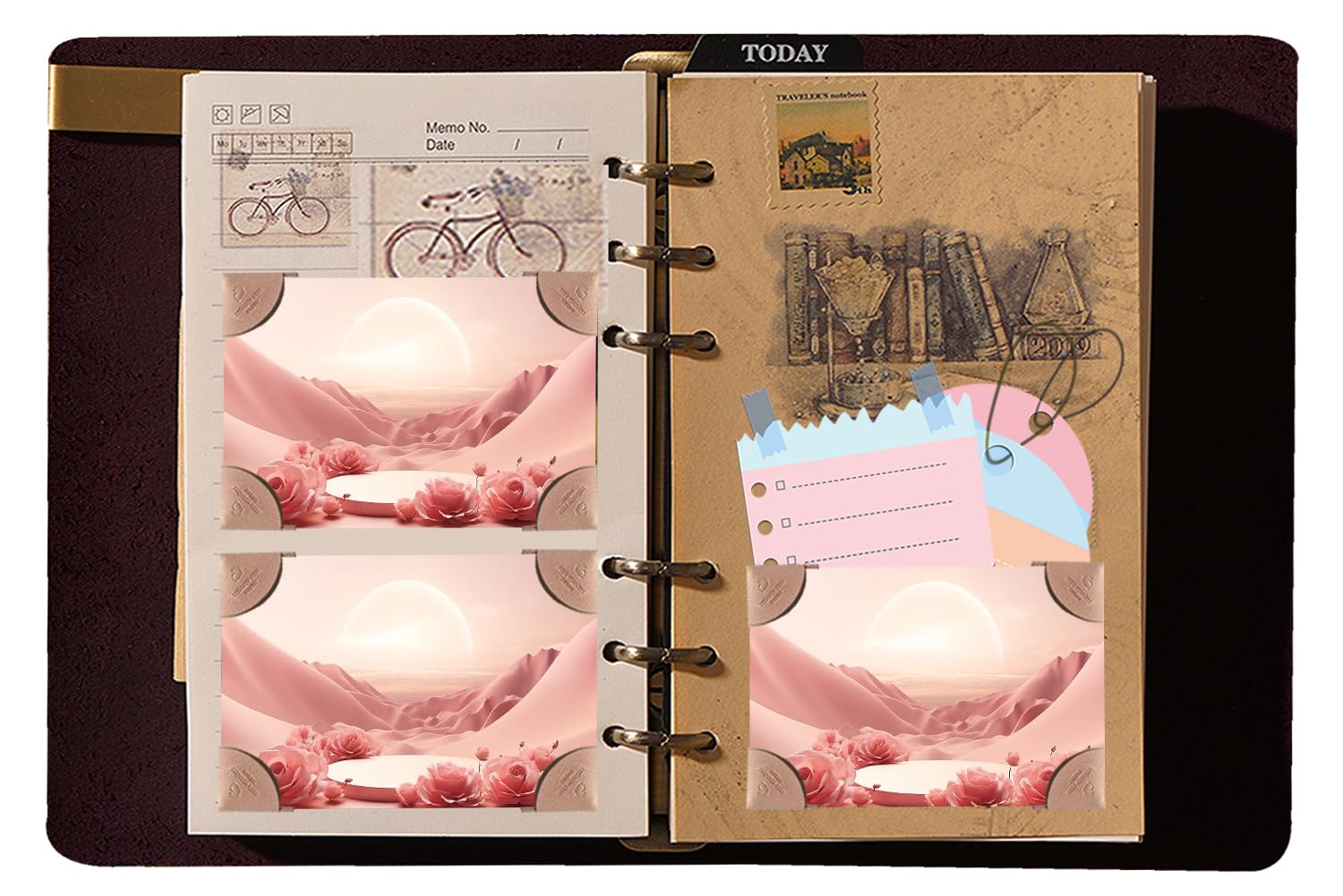 Leather Binder Notebook, 8.5 x 11 inches (Dark Brown, A6-Non Custom)