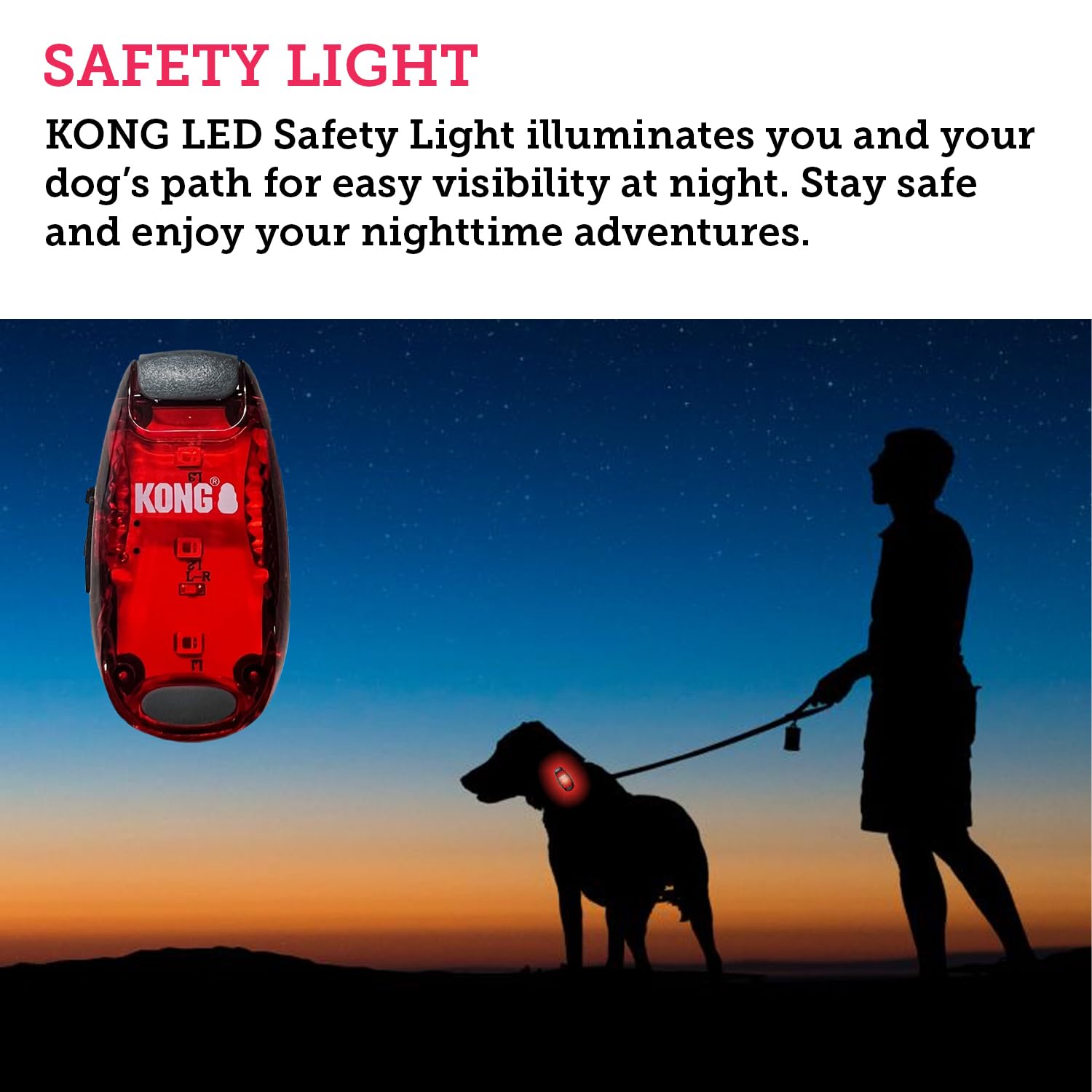 [3 Pack] LED Dog Safety Collar Light for Night Walking Low Light Conditions, Rechargeable Gear for Running, Cycling, Camping, IPX 4 Splash Resistant Nighttime Clip