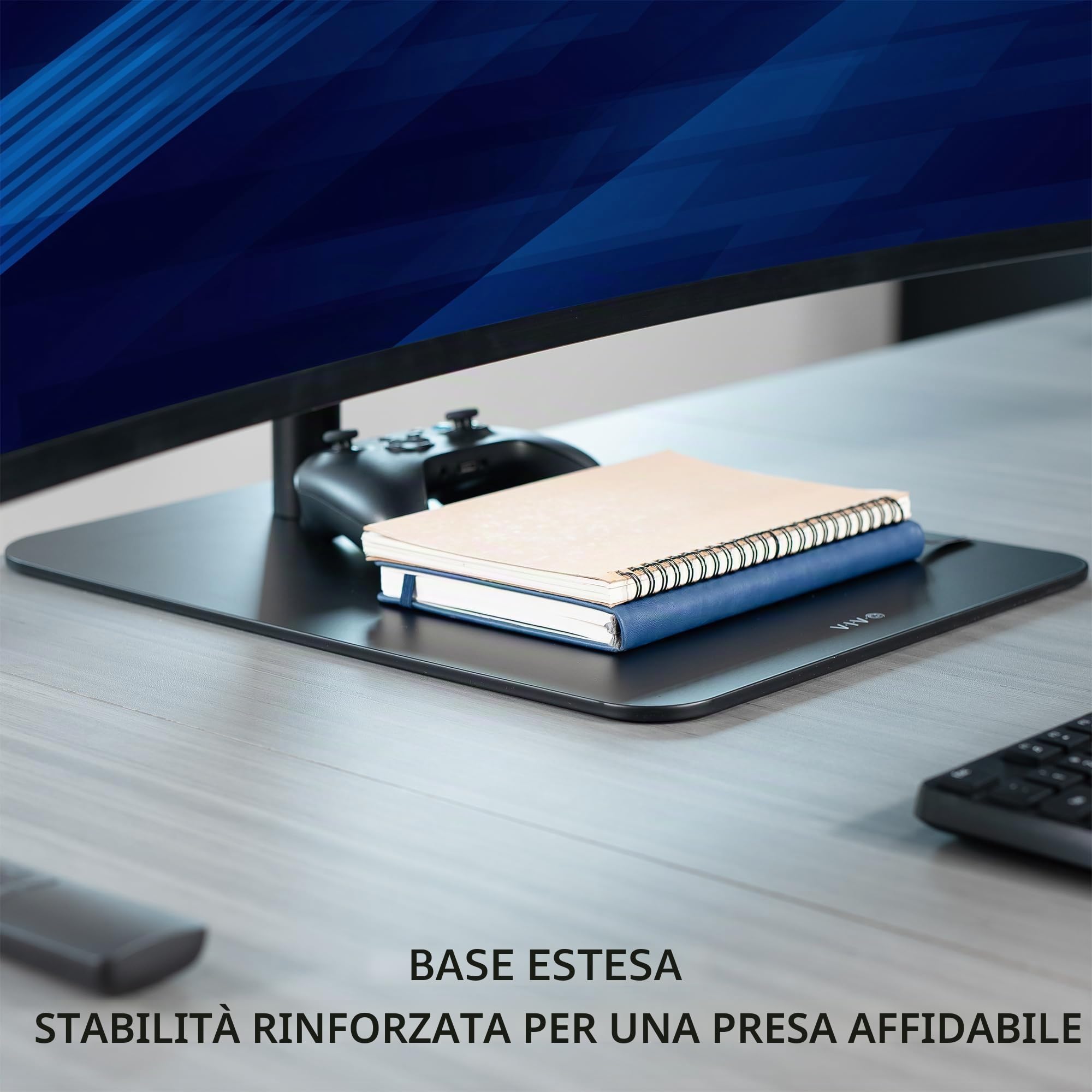 VIVO STAND-V202L STAND-V202L - Supporto da scrivania autoportante doppio verticale impilato per monitor ultra ampio, extra alto, resistente, regolabile, per 2 schermi fino a 49", capacità 20 kg per