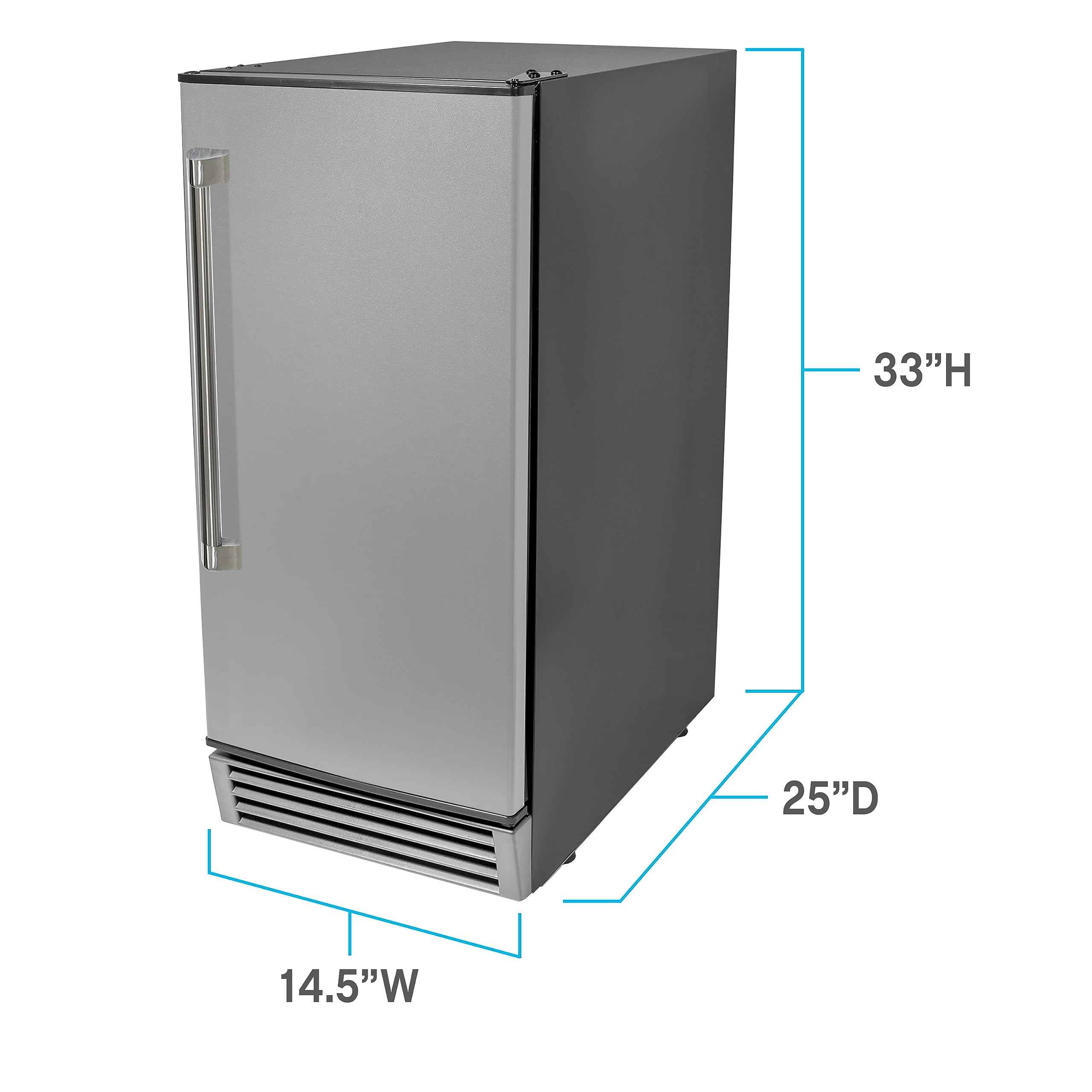 West Bend Built-In Or Freestanding Ice Maker, 15", Metallic on Fridge.com - View 6