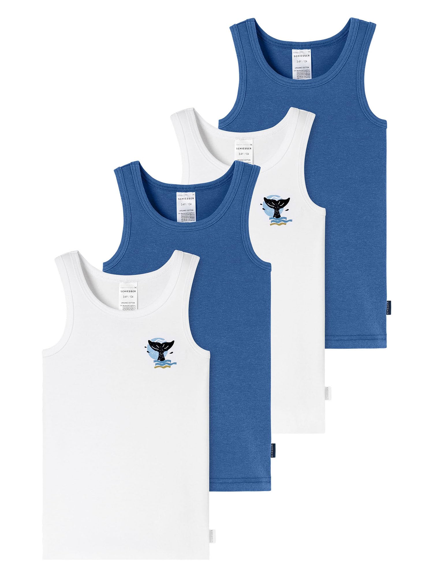 Schiesser Jungen Unterhemd Fine Rib 4-Pack