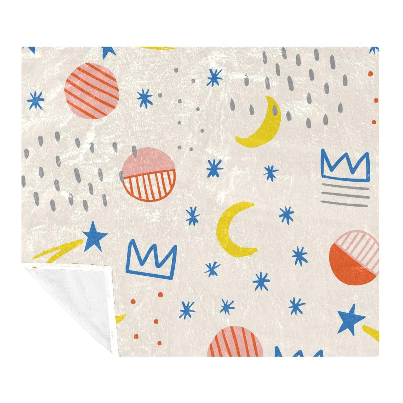 Couverture polaire douce étoiles et lunes, cadeau idéal pour lit et voyage