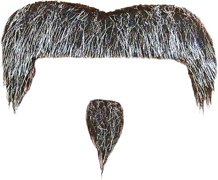 Mustaches Fake Mustache, Self Adhesive, Novelty, Small Zappa False Facial Hair, Costume Accessory for Kids, Salt and Pepper Color