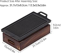 Vista 6 de Parrilla portátil para barbacoa de mesa, bandeja para hornear, sin humo, antiadherente, placa de barbacoa, estufa de barbacoa, accesorios para horno