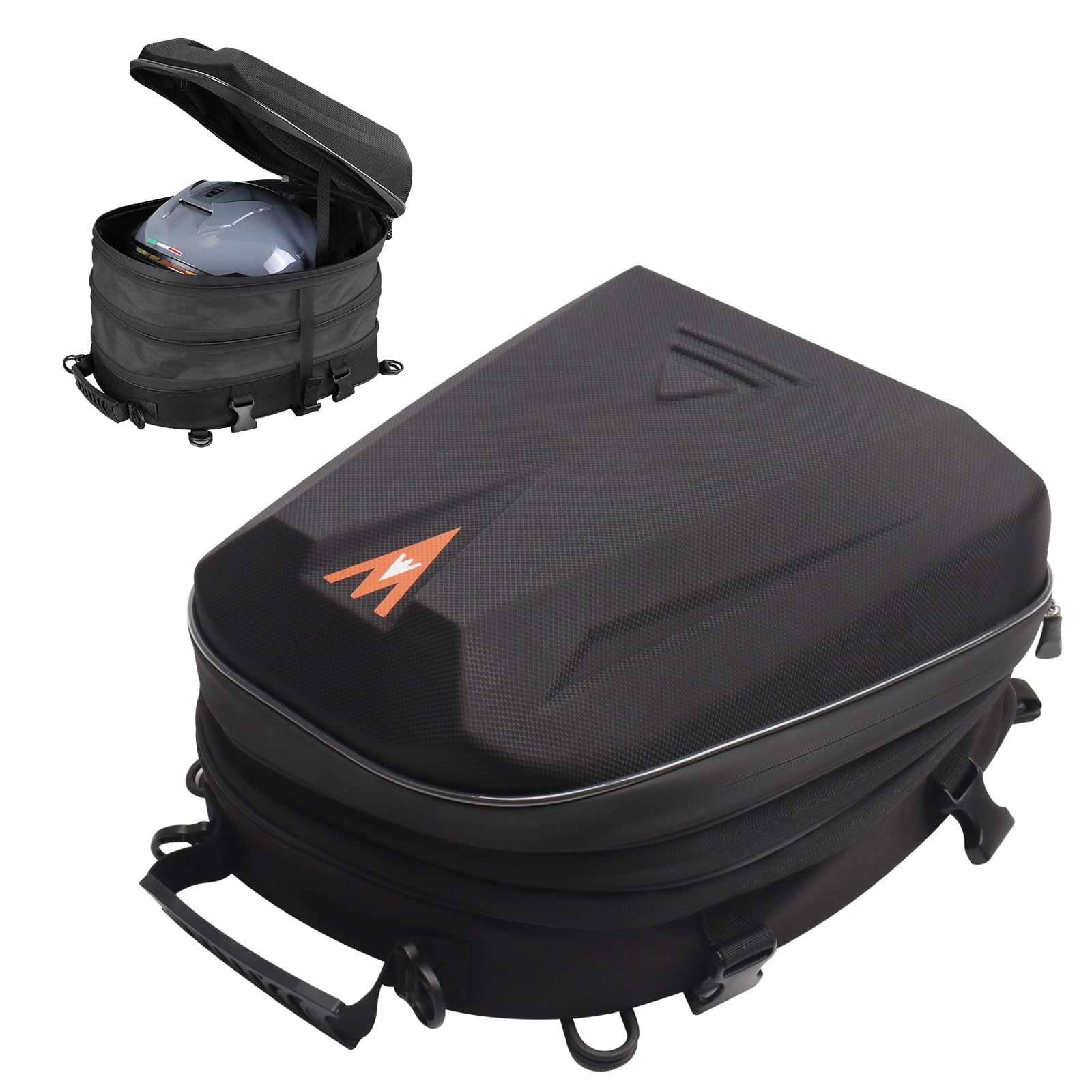 Motorrad-Hecktasche ABS Hartschalen Helmtasche wasserdichte Motorrad-Reisetasche Helmhülle mit erweiterbarem Stauraum 20L-28L