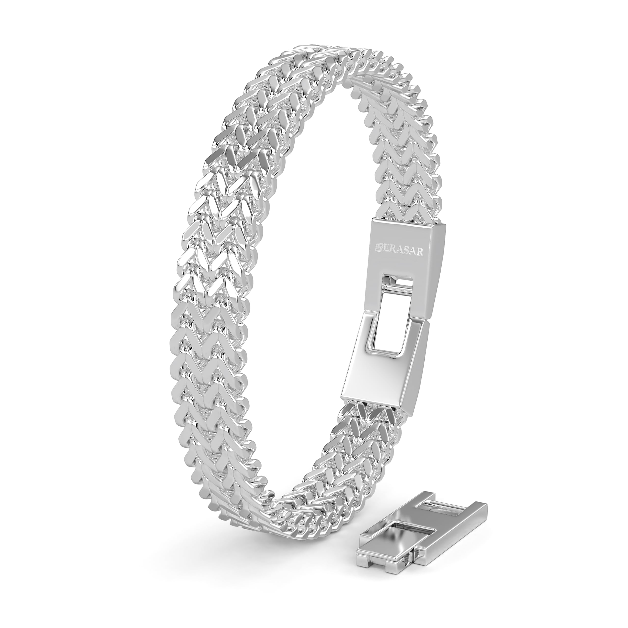 SERASAR | Premium Stainless Steel Bracelet for Men [Franco] | 316L Surgical Steel | Waterproof | Secure Clasp | Three Colors | Includes Jewelry Box