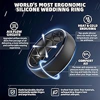 Vista 61 de Egnaro Anillos de boda de silicona para hombre: 1/4/6/7 Multipack de anillos de boda de goma con arco interior Diseño ergonómico transpirable