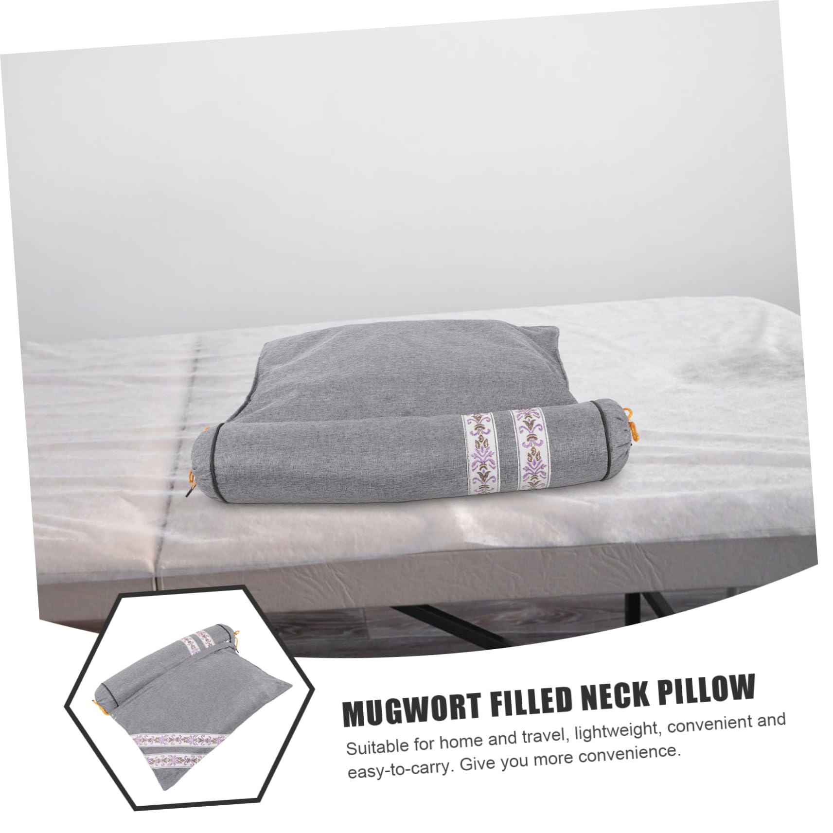 Zerodeko Almohada Inteligente de Apoyo Cervical, Rodillo para Cuello y Lumbar, Transpirable y Ligera, para Dormir en Casa o Viaje, Tela