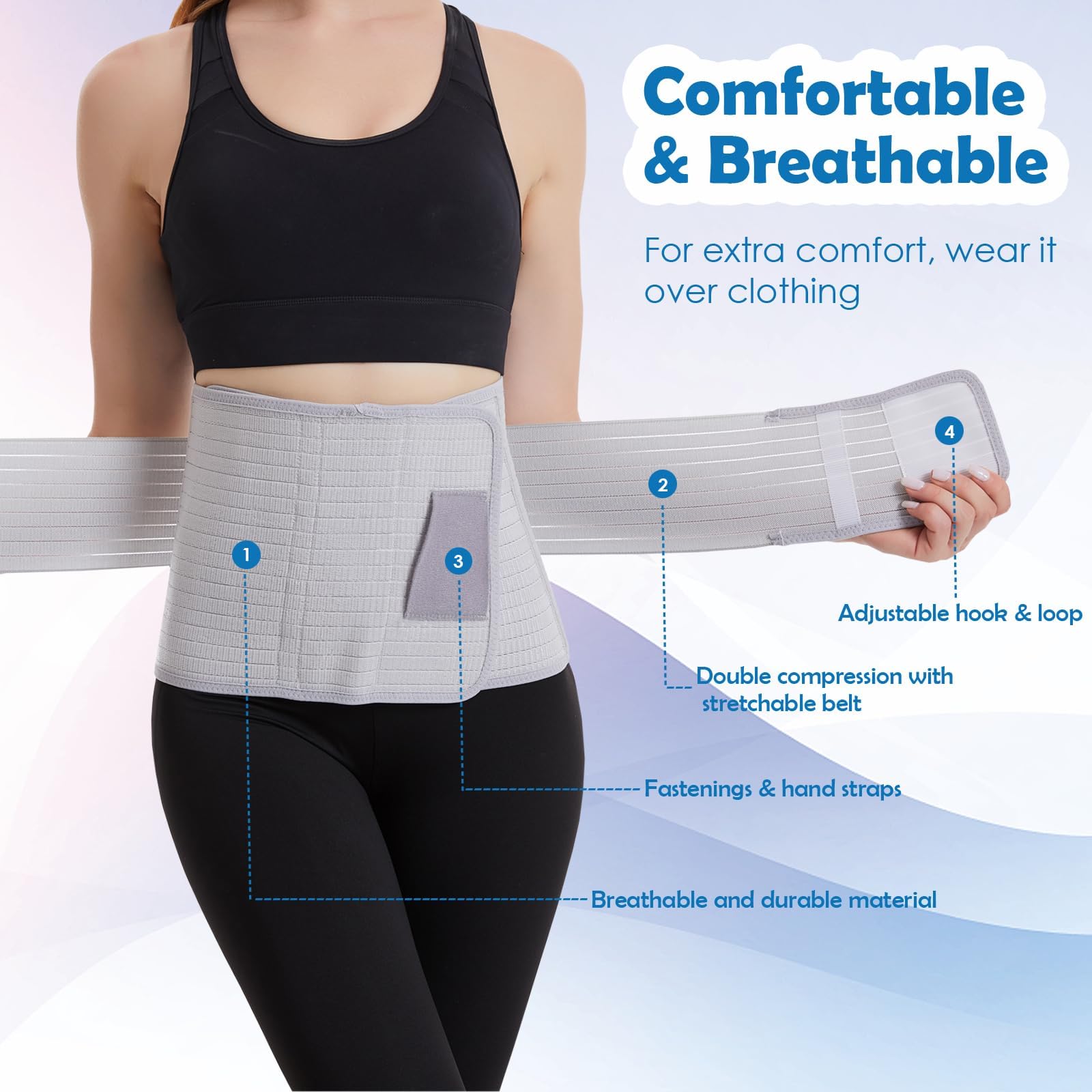 Ceinture Post-partum HEALLILY | Soutien Abdominal Après Accouchement | Récupération Bassin | Taille Unique Ajustable
