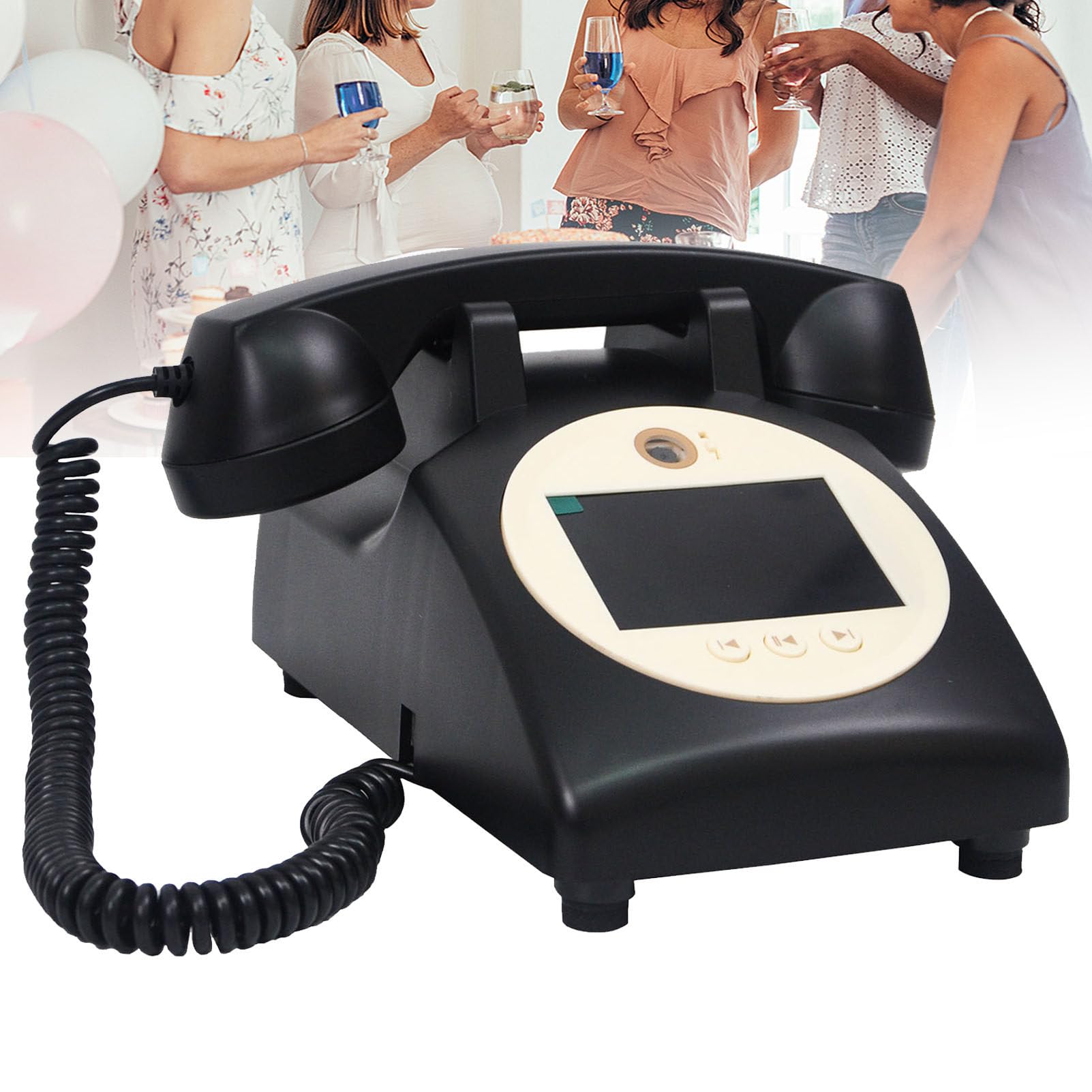 SENJINGHUA Video Audio Guest Book Wedding Phone, Leave a Video Message Phone, Customized Video Messages, Ideal for a Variety of Memorable Party Occasions Creative Record Black-128GB