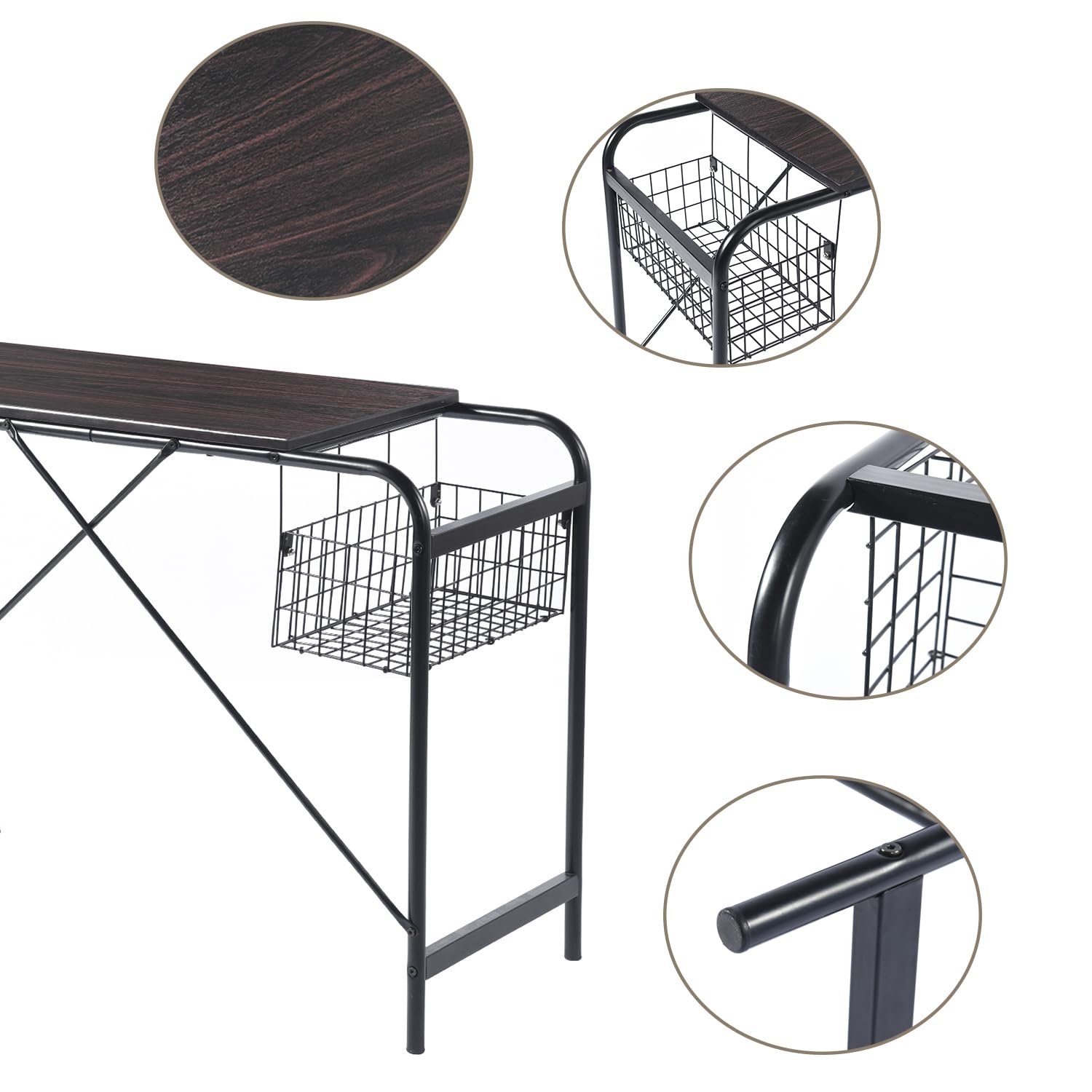 Snapklik.com : FurnitureR Home Office Computer Basket 31.5 Wooden ...