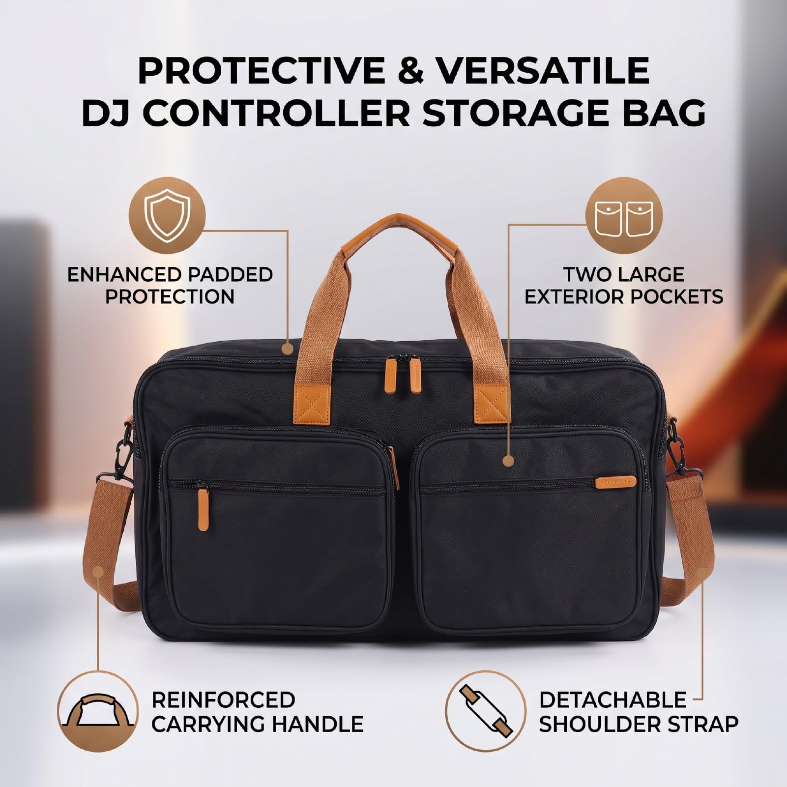 Eujgoov Borsa per Controller DJ, Custodia da Viaggio Imbottita in Tela,