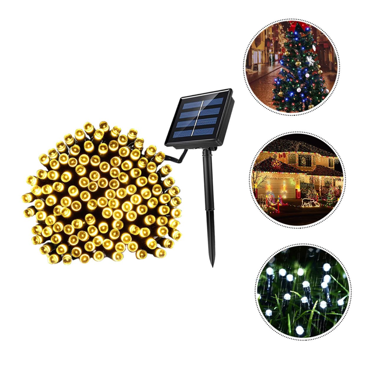 2 Satz 10m LED Solar Lichterkette mit 100 Leds Wetterfeste Ip65-geschützte Außenlichterkette aus Abs Ps für Garten Terrasse und Outdoor Partydekoration