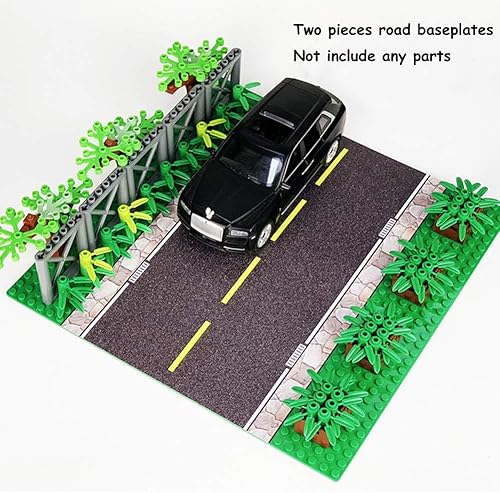 Miniatura 2 de Placas base de carretera de 10 x 10 pulgadas, placa base clásica de ladrillo de construcción, 2 piezas de placas base rectas para carreteras de la