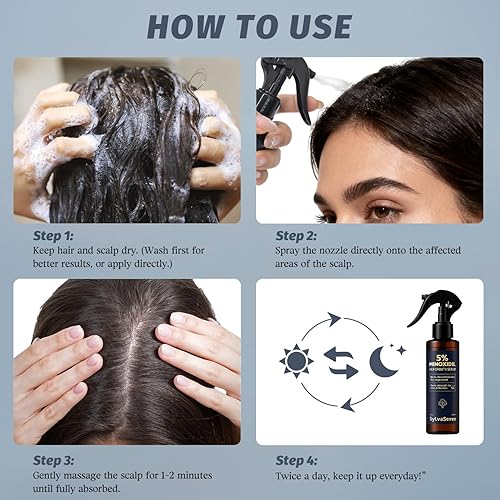 Miniatura 6 de Spray de minoxidil al 5% para el crecimiento del cabello, hombres y mujeres, tratamiento para adelgazamiento y retroceso de la línea del cabello,