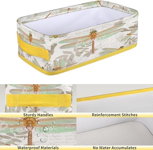 Miniatura 47 de Dragonfly - Cestas de inodoro doradas plegables para baño, organizador duradero y multiusos para cocina, sala de estar y armario () Libélula