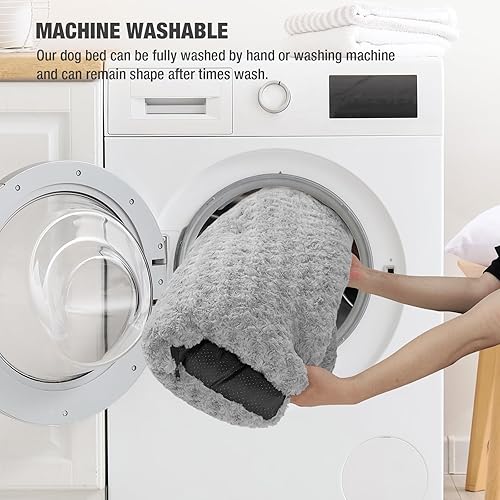 Miniatura 6 de Veehoo Camas para perros medianos  Almohadilla de felpa para jaula para perros con parte inferior antideslizante, camas lavables para mascotas,