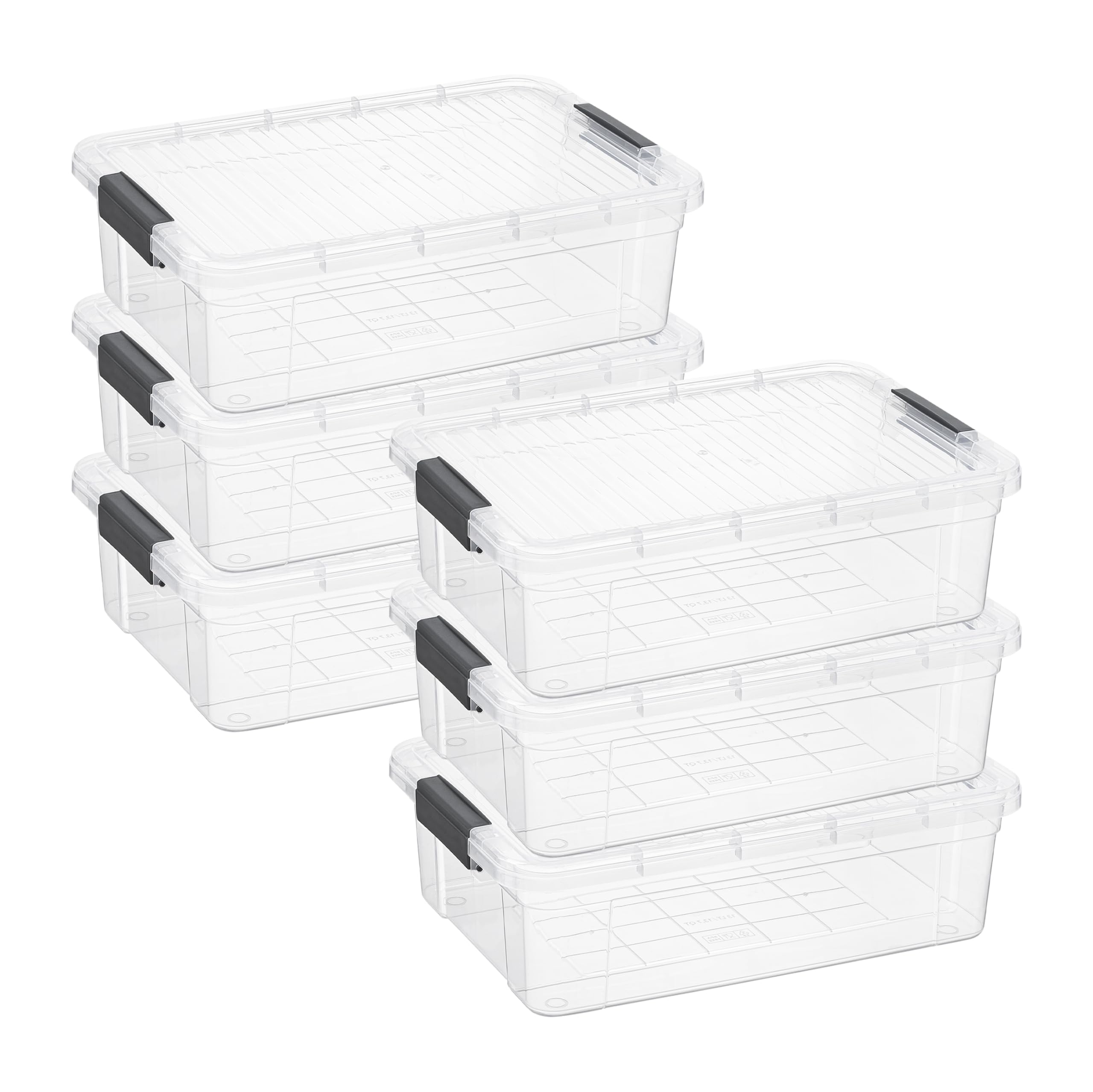 Superio 6 Pack Clear Plastic Storage Container with Lid- 5.5 Gallon, Home, Office Organizer Storage Bin, Stackable, For Closet, Under the Bed, or Locker in the Dorm, Use for Clothes, Food, Toys, Supplies, Linen, etc. 22 qt…